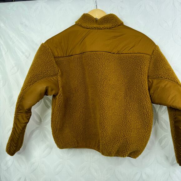 Madewell Faux Shearling Half-Zip Pullover Dried Cedar Size XS NWT $148 - Picture 5 of 9
